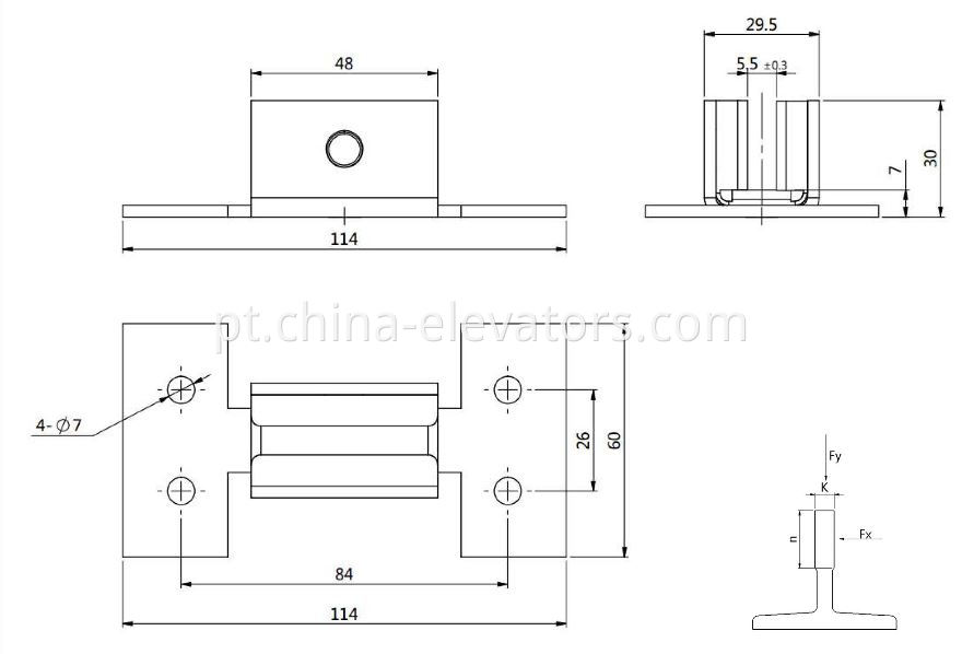 Thyssen Lift Counterweight Guide Shoe 5mm
